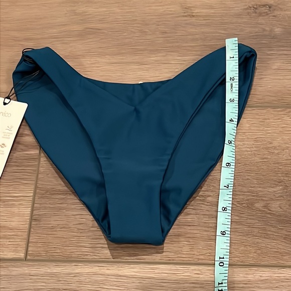 NWT Vita by Carvico (Amini) Dark Teal V-Waist Bikini Bottoms XS w/ Econyl - Picture 5 of 13